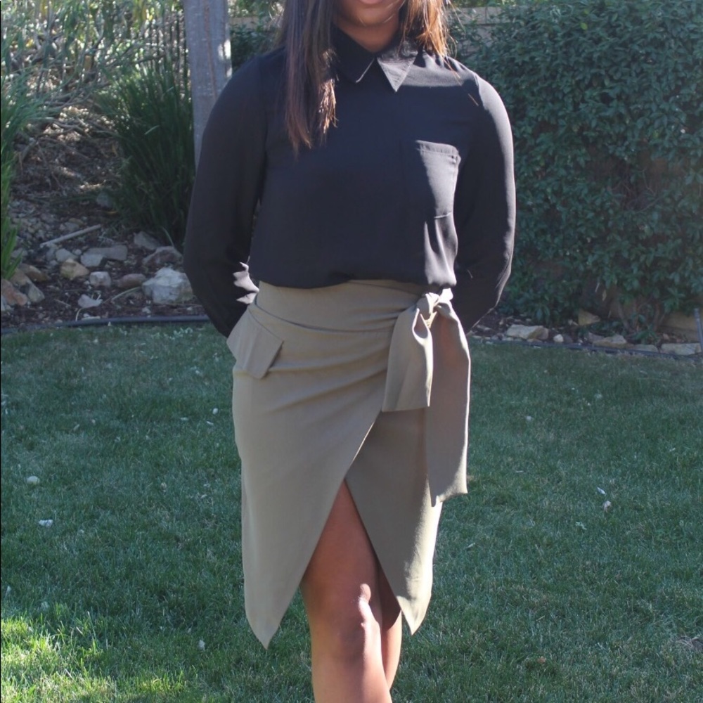 Black button up women’s dress shirt